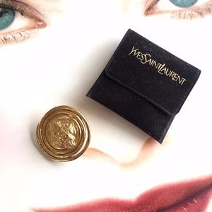 Vintage YSL Yves Saint Laurent Gold Ornate Swirl Pin / Brooch